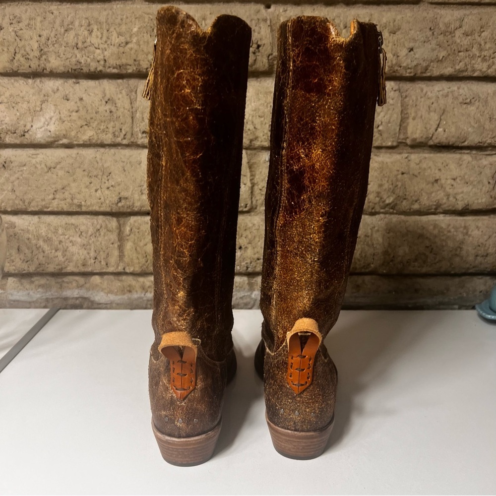 We the Free Allistar Brown Leather Cowboy Boots. - Picture 6 of 9